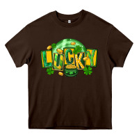 Chocolate Brown St. Patrick's Day lucky Heavy Core Tee - FaDigitalArtStudio