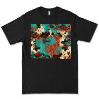 Black Serape Turquoise Glitter Cowhide  Tooled Leather  Tumbler Premium Tee - FaDigitalArtStudio