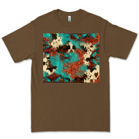 Cacao Serape Turquoise Glitter Cowhide  Tooled Leather  Tumbler Premium Tee - FaDigitalArtStudio