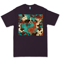 Plum Serape Turquoise Glitter Cowhide  Tooled Leather  Tumbler Premium Tee - FaDigitalArtStudio