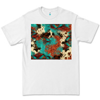 White Serape Turquoise Glitter Cowhide  Tooled Leather  Tumbler Premium Tee - FaDigitalArtStudio