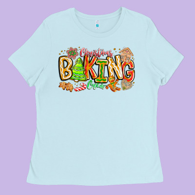 Christmas Baking Crew Ladies Tee Designed By Cowhidedigitalart
