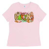 Bubblegum Pink Christmas Baking Crew Ladies Tee - CowhideDigitalArt