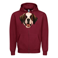 Burgundy st bernard Zipper Hoodie - Jasminsmagicworld