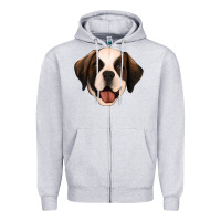 Heather Grey st bernard Zipper Hoodie - Jasminsmagicworld