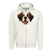 Oatmeal Heather st bernard Zipper Hoodie - Jasminsmagicworld