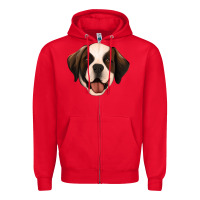 Red st bernard Zipper Hoodie - Jasminsmagicworld