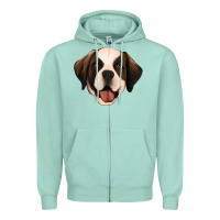 Seafoam st bernard Zipper Hoodie - Jasminsmagicworld