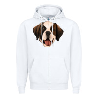 White st bernard Zipper Hoodie - Jasminsmagicworld