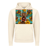 Vintage Artic Chocolate Labrador with sunflowers western Vintage Hoodie - Artiststas