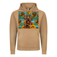 Vintage Camel Chocolate Labrador with sunflowers western Vintage Hoodie - Artiststas