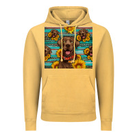 Vintage Mustard Chocolate Labrador with sunflowers western Vintage Hoodie - Artiststas