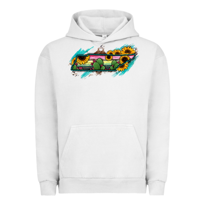 Tennessee Map Sunflower Cactus Serape Urban Hoodie by RanaPortraitStore | Teevron