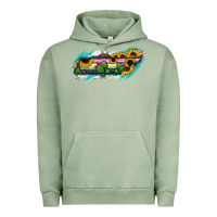 Pigment Oil Green Tennessee Map Sunflower Cactus Serape Urban Hoodie - RanaPortraitStore