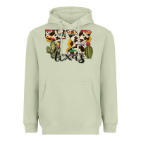 Matcha texas state cowhide serape cactus Heavyweight Hoodie - RanaPortraitStore