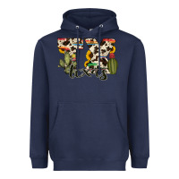 Navy texas state cowhide serape cactus Heavyweight Hoodie - RanaPortraitStore