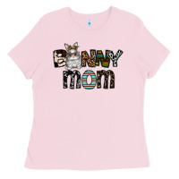 Bubblegum Pink bunny mom Ladies Tee - CowhideDigitalArt