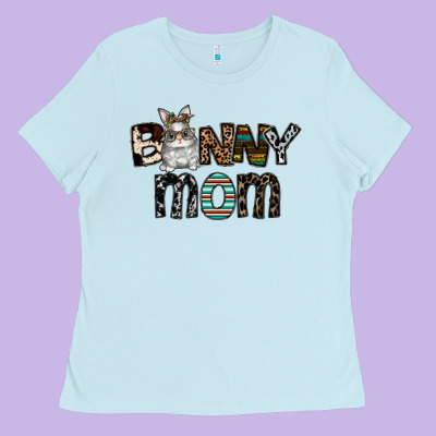 Bunny Mom Ladies Tee Designed By Cowhidedigitalart