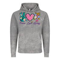 Cloud Rock peace love springwith flowers and butterfly Vintage Hoodie - Artiststas