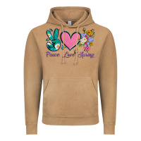 Vintage Camel peace love springwith flowers and butterfly Vintage Hoodie - Artiststas