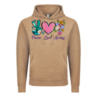 Vintage Coffee peace love springwith flowers and butterfly Vintage Hoodie - Artiststas