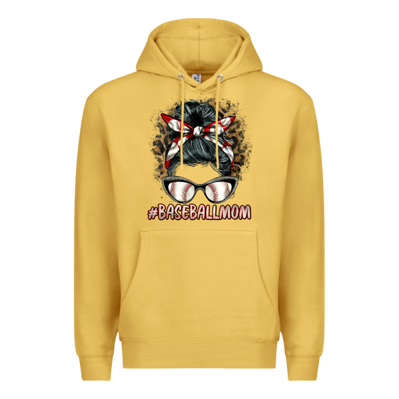 Baseballmom Messy Bun Premium Hoodie by BarkalooDesign | Teevron