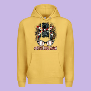 Baseballmom Messy Bun Premium Hoodie Designed By Barkaloodesign