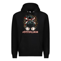 Black baseballmom messy bun Premium Hoodie - BarkalooDesign