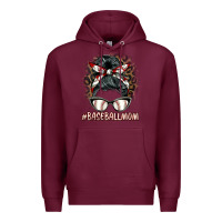 Burgundy baseballmom messy bun Premium Hoodie - BarkalooDesign
