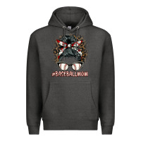 Charcoal Heather baseballmom messy bun Premium Hoodie - BarkalooDesign