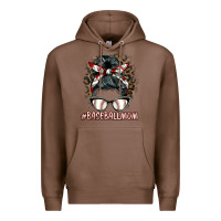 Chestnut baseballmom messy bun Premium Hoodie - BarkalooDesign