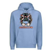 Colony Blue baseballmom messy bun Premium Hoodie - BarkalooDesign