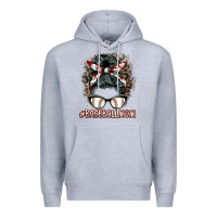Heather Grey baseballmom messy bun Premium Hoodie - BarkalooDesign