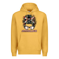 Mustard baseballmom messy bun Premium Hoodie - BarkalooDesign