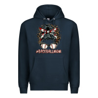 Navy baseballmom messy bun Premium Hoodie - BarkalooDesign