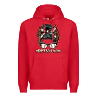 Red baseballmom messy bun Premium Hoodie - BarkalooDesign