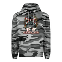 Slate Camo baseballmom messy bun Premium Hoodie - BarkalooDesign