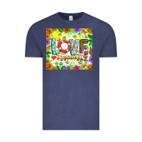 Vintage Denim Love Summer Vintage Tee - CowhideDigitalArt