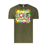 Vintage Olive Love Summer Vintage Tee - CowhideDigitalArt