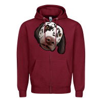 Burgundy Dalmatian Zipper Hoodie - Jasminsmagicworld