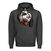 Charcoal Heather Dalmatian Zipper Hoodie - Jasminsmagicworld