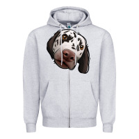 Heather Grey Dalmatian Zipper Hoodie - Jasminsmagicworld
