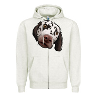 Oatmeal Heather Dalmatian Zipper Hoodie - Jasminsmagicworld