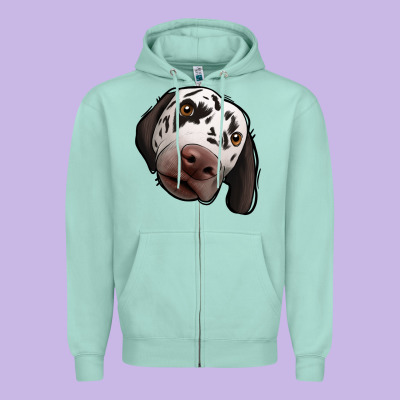 Dalmatian Zipper Hoodie Designed By Jasminsmagicworld