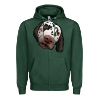 Sports Green Dalmatian Zipper Hoodie - Jasminsmagicworld