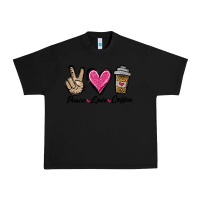 Black peace love coffee Urban Heavy Tee - Jasminsmagicworld