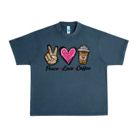 Midnight Navy peace love coffee Urban Heavy Tee - Jasminsmagicworld