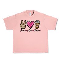 Salmon peace love coffee Urban Heavy Tee - Jasminsmagicworld