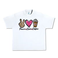 White peace love coffee Urban Heavy Tee - Jasminsmagicworld