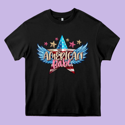 American Babe Heavy Core Tee Designed By Fadigitalartstudio